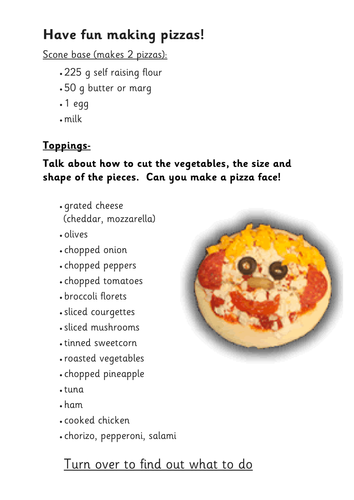 Pizza recipe (to share with families) | Teaching Resources