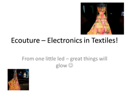 Electronics In Textiles Teaching Resources