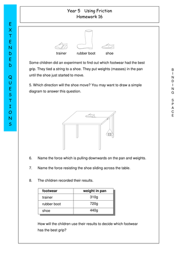 Forces homework year 7 picture