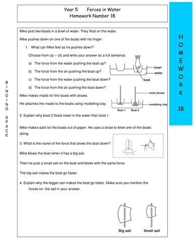 Forces homework year 5 picture