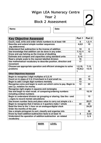 Year 2 Assessment materials from Wigan | Teaching Resources