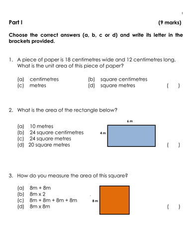 KS2 (7-11 year olds) Quiz (Area and Perimeter) | Teaching Resources