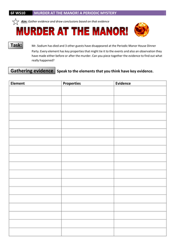 Periodic Table Murder Mystery! Atoms and Elements by ...