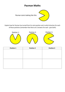KS2 / KS3: Pacman Maths Worksheet by alutwyche - UK Teaching Resources