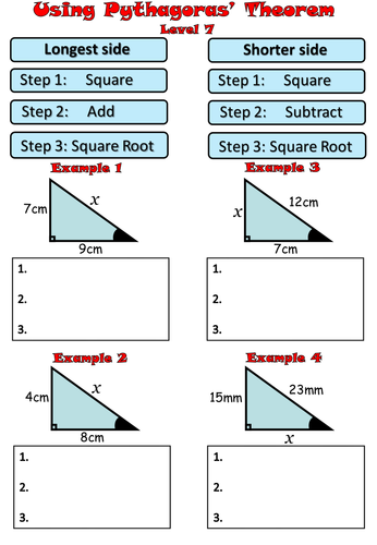 Introducing Pythagoras' Theorem worksheets.pptx