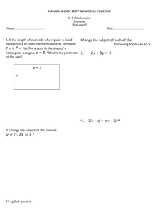 ks3 algebra Algebra tes worksheets Worksheets Formulae KS3