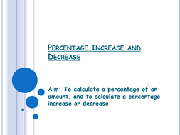 Percentage Increase & Decrease Powerpoint | Teaching Resources