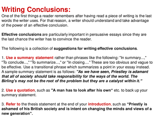 Conclusion paragraph format image