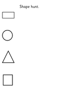 Simple shape hunt worksheet | Teaching Resources