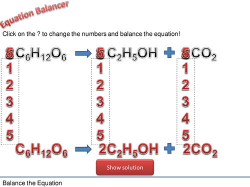 Chemical equations balancer starter