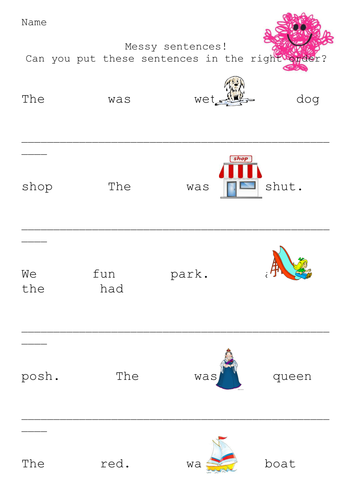 Mr Messy Sentence Structure Teaching Resources