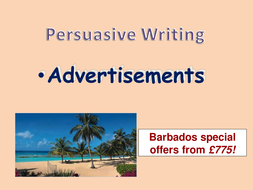 Persuasive writing Advert features | Teaching Resources