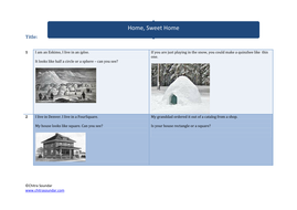Different Types Of Houses Shapes And Materials Teaching Resources