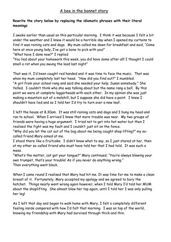Worksheet Idioms Worksheets idioms worksheets by supreme 316 teaching resources tes idiomaticstory doc doc