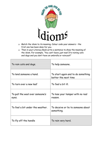 idiom 8th grade worksheet by Teaching  316 Idioms supreme worksheets TES Resources