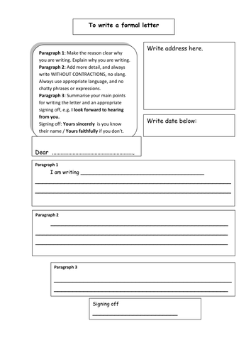 KS2 Writing templates - letters and emails