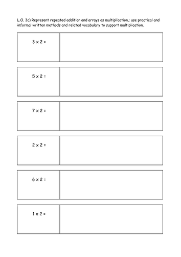 Represent repeated addition arrays multiplication | Teaching Resources