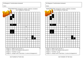 Transformations review worksheet image