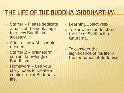 Siddhartha Gautama (Buddha) Lesson | Teaching Resources