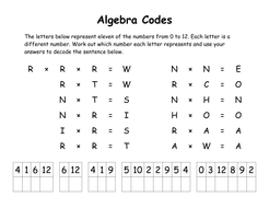 Equation Codes Puzzle | Teaching Resources