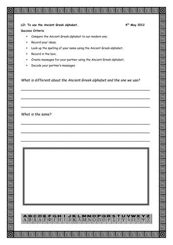Ancient Greek Alphabet | Teaching Resources