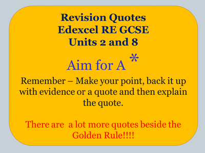 Gcse Re Revision Quotations - Resources - Tes