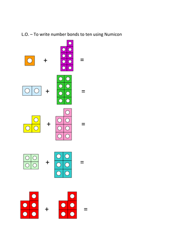 Number bonds to 10 Numicon worksheet by sammybusted ...