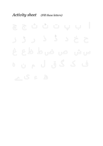 alphabets in urdu teaching resources