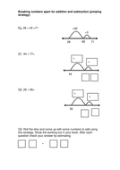 jump strategy for adding and subtracting numbers teaching resources