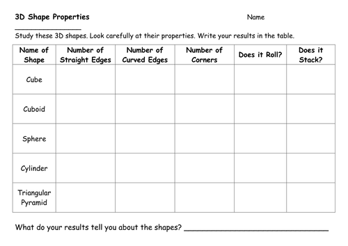 2d and 3d shape worksheets teaching resources