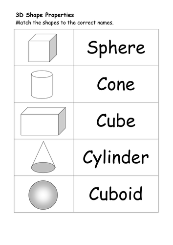 2d and 3d shape worksheets teaching resources