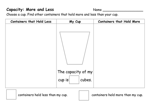 Capacity Worksheets | Teaching Resources