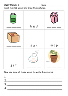CVC Word Worksheets by ehazelden - Teaching Resources - Tes