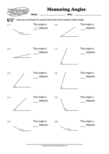 angles how to measure angles with a protractor teaching resources