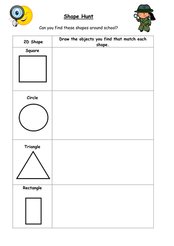 can you find these 2d shapes around school teaching resources