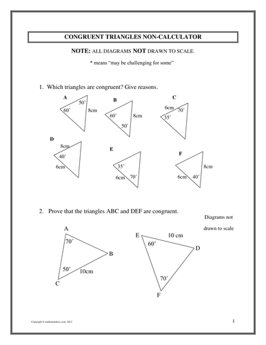 Congruent Triangles KS3KS4 with Solutions by hassan2008 ...