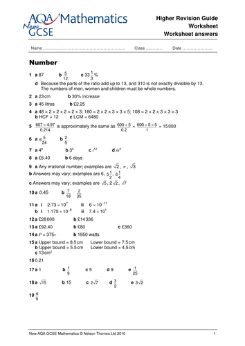 gcse maths revision worksheets teaching resources