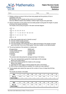 Aqa homework sheet statistical measures answers 02 picture