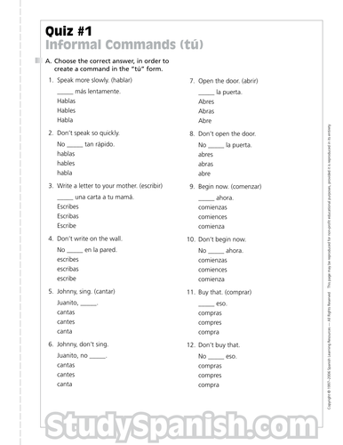 Spanish imperative resources | Teaching Resources