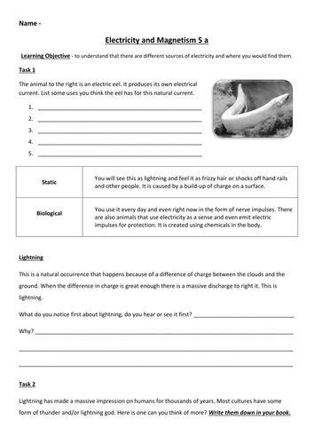 Printables Magnetism Worksheet electricity and magnetism unit by sugarpopp teaching resources tes 10h 5 a docx