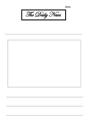 Newspaper Template KS1 | Teaching Resources