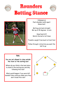 rounders batting cards stance task teaching differentiated resource tes resources pdf kb