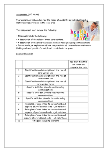 unit 11 health and social care assignment