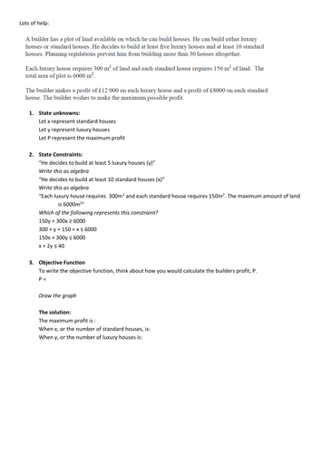 Linear Programming | Teaching Resources