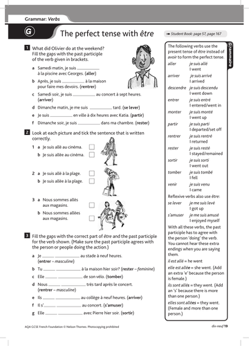 gcse french grammar and vocabulary worksheets teaching resources