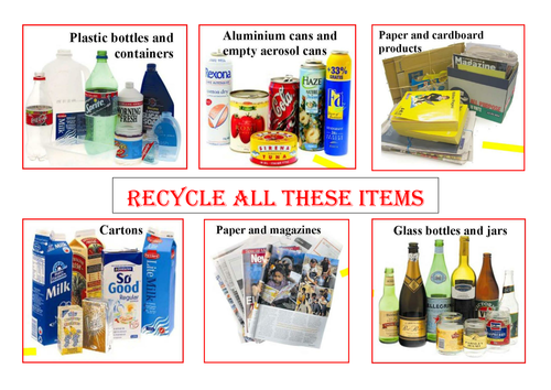 Recycling poster for Food room | Teaching Resources