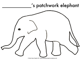 Template of elmer the elephant images