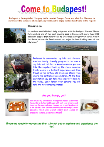 Differentiated persuasive holiday brochures | Teaching Resources