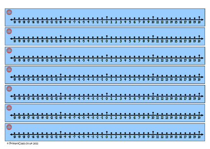 number lines up to 120 and negative numbers by