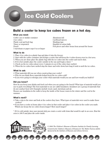 Ice Cold Coolers | Teaching Resources